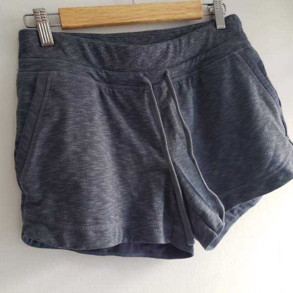Athleta Techie Terry Jersey Shorts Gray Spacedye Womens Small - Picture 2 of 8